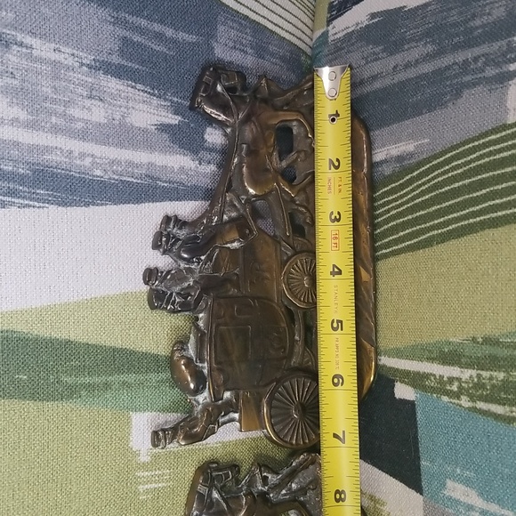 2 x Cast Iron STAGECOACH ROYAL COACH Bookend W. H. HOWELL & Co Bronze Finish - Picture 8 of 14